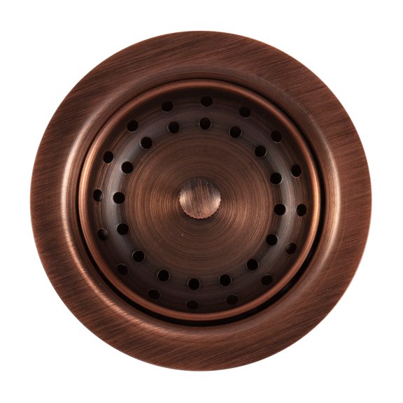 sinkology tb35-01 n/a kitchen sink 3.5 inch strainer drain with post styled basket in antique copper