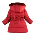 thumbnail image 4 of KPOPLK Girl's Kids Winter Coat Parka Kids Warm Puffer Jacket With Hooded(Toddler & Big Kids)(6-7 Years,Red), 4 of 5