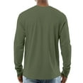 thumbnail image 3 of Resicozy Men's Henley Shirts Long Sleeve Fashion Lightweight Button Plain T-Shirt Casual Basic Tees Top Green M, 3 of 7
