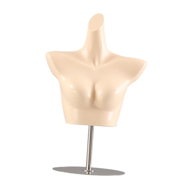 Maniquí femenino Torso Bra Maniquí Maniquí resistente Lencería independiente Soporte de piel plateada