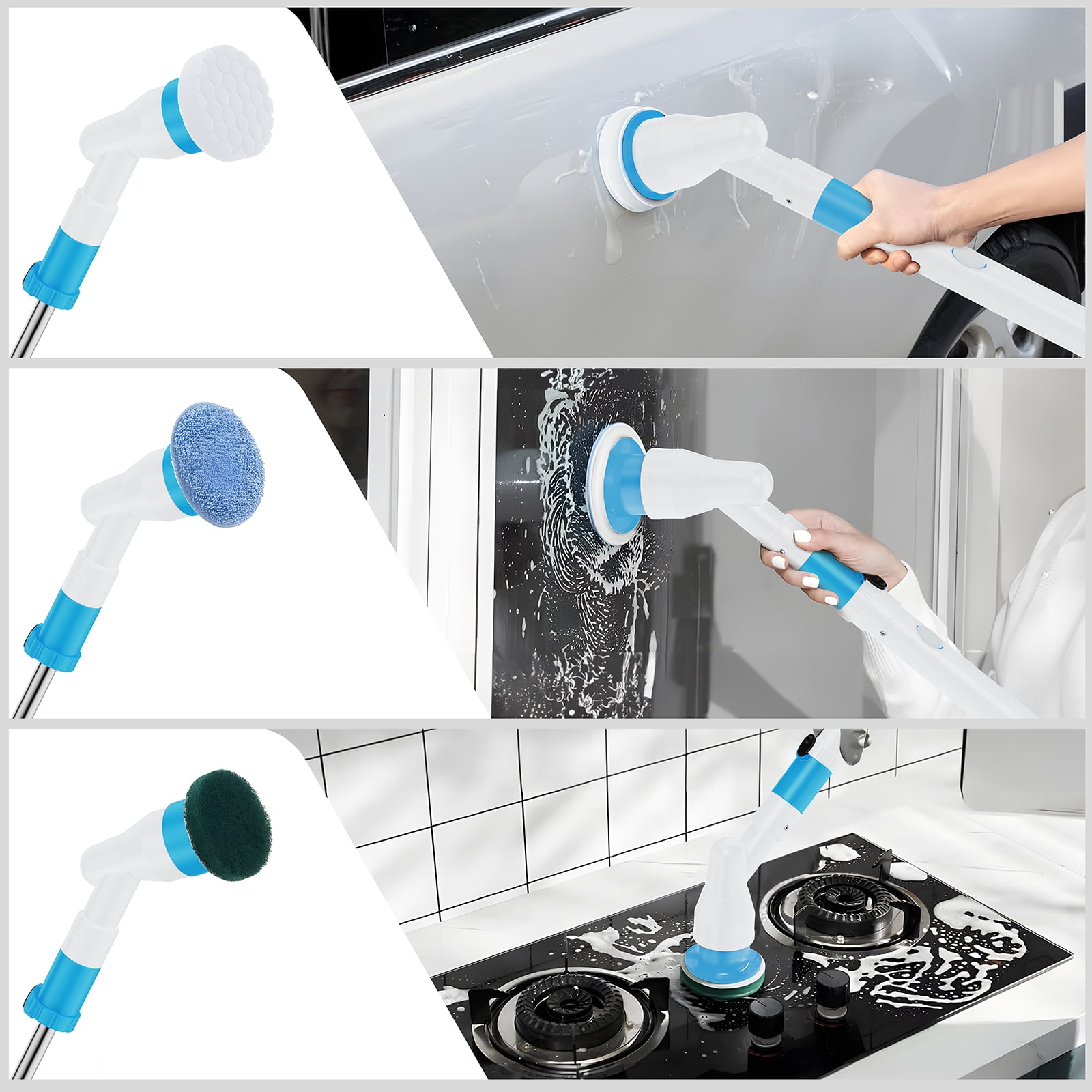 Innorca Electric Spin Scrubber 2023 New Cordless Power Cleaning Brush with 7 Replacement Brush Heads, Shower Cleaning Brush with Extension Arm for