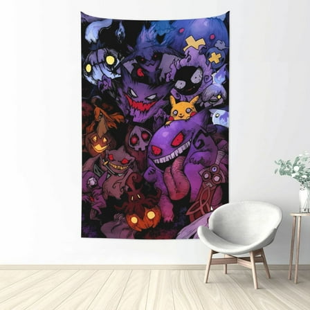 Gengar Tapestry Wall Hanging Home Decoration Wall Blanket Dormitory Living Room Bedroom Backdrop Poster( 60x40inch)