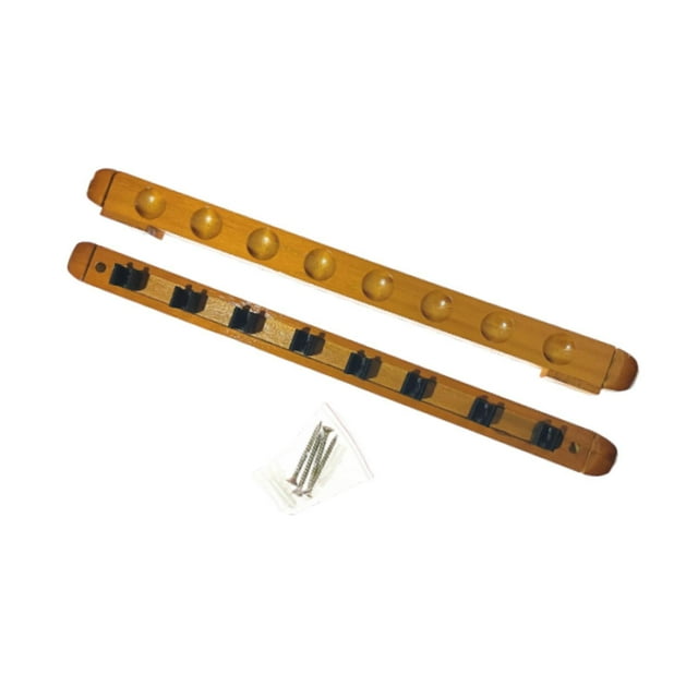 ZheElen Pool Cue Rack Wooden Wall Mounted Billiard Community Center Room Players for Yellow Length 48 cm