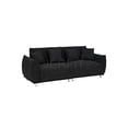 thumbnail image 4 of JERFIT Modern Teddy Fabric Sofa Couch for Small Space, 3-Seater with 4 Throw Pillows, Compact Apartment Living Room Furniture, Black, 4 of 6