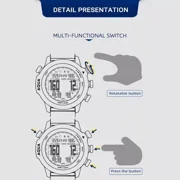 NORTH EDGE Computer 47mm Digital Diving & Outdoor Sport Wristwatch, Stainless Steel, White Face