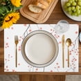 thumbnail image 4 of Fall Botanical Placemats Set of 8, Orange Autumn Maple Leaf Placemats for Dining Table, Place Mats for Kitchen Tabletop, Waterproof Wipeable Dining Table Mats Set, 4 of 9