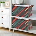 thumbnail image 2 of Yayeee Foldable Storage Basket for Shelves with Handles Waterproof Cloth Bins, Green Stars Abstract, 2 of 7