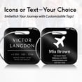 thumbnail image 3 of Customized Stainless Steel Luggage Tags: Personalize Your Suitcases, Backpacks, and Bags with Your Text (Black), 3 of 7