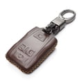 thumbnail image 2 of Vitodeco Genuine Leather Key Fob Case Cover Compatible for 2019-2021 GMC Sierra, Canyon, Chevy Silverado 1500, Tahoe, Colorado, Suburban (4-Button, Brown), 2 of 5