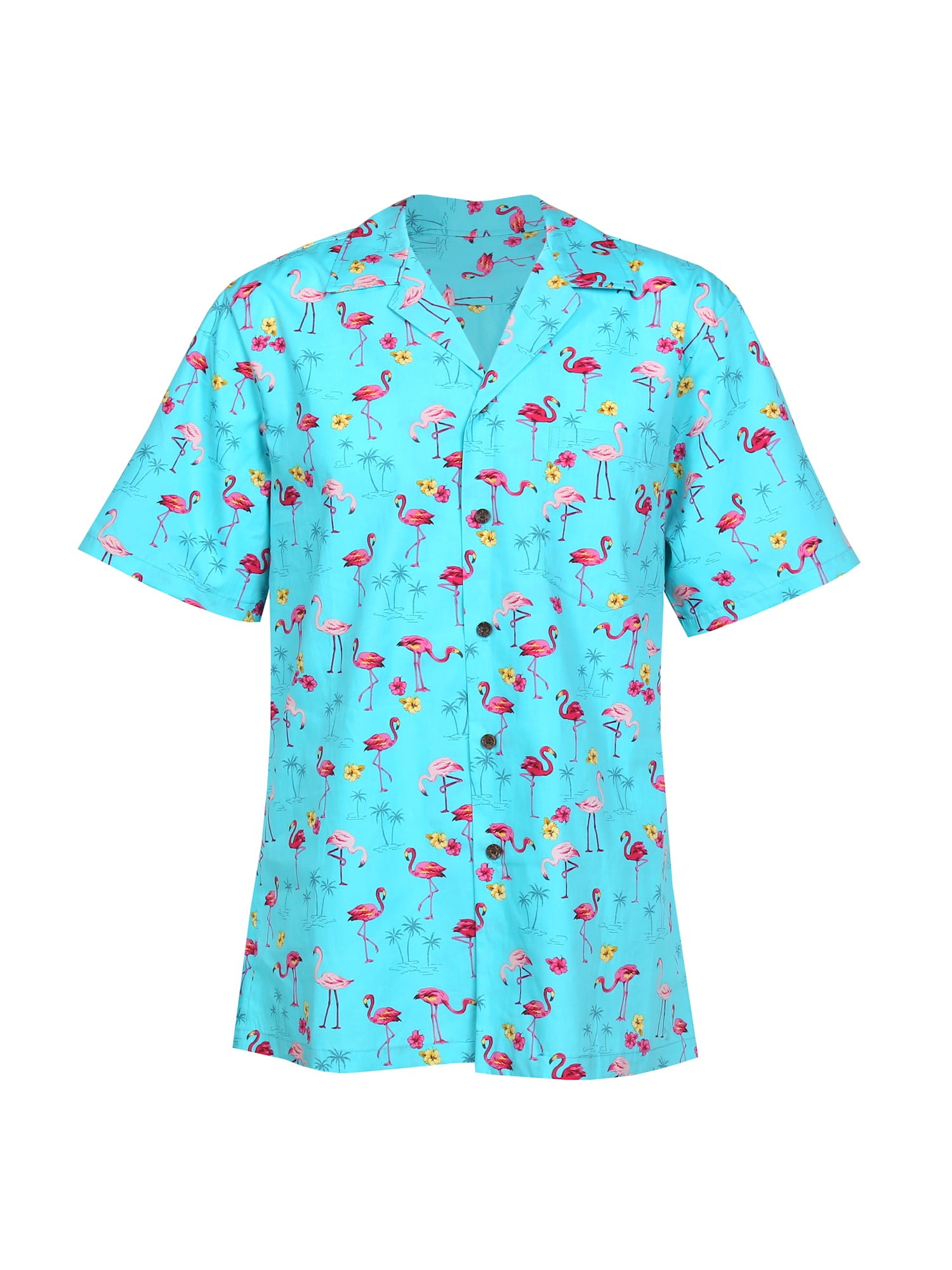 Robert J Clancey Mens Authentic Hawaiian Flamingo Shirt