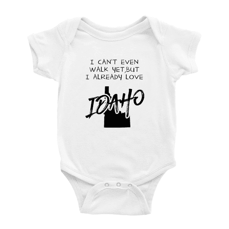 

I Can t Even Walk Yet but Already Love Idaho Funny Baby Bodysuits 0-3 Months
