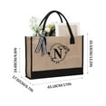 thumbnail image 3 of weibbin Initials Jute Tote Bag & Makeup Bag, Personalized Birthday Gifts for Women Mom Daughter Sister Friends Teacher, Bridesmaid Wedding Gifts, 3 of 6