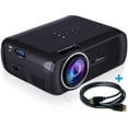 thumbnail image 1 of Video Projector, ELEPHAS LED Entertainment Movie Projector for Home Theater Cinema, 1200 Lumens Support 1080P HDMI VGA USB AV TV for Mobile PC Tablet PS4 DVD Players - Black, 1 of 2