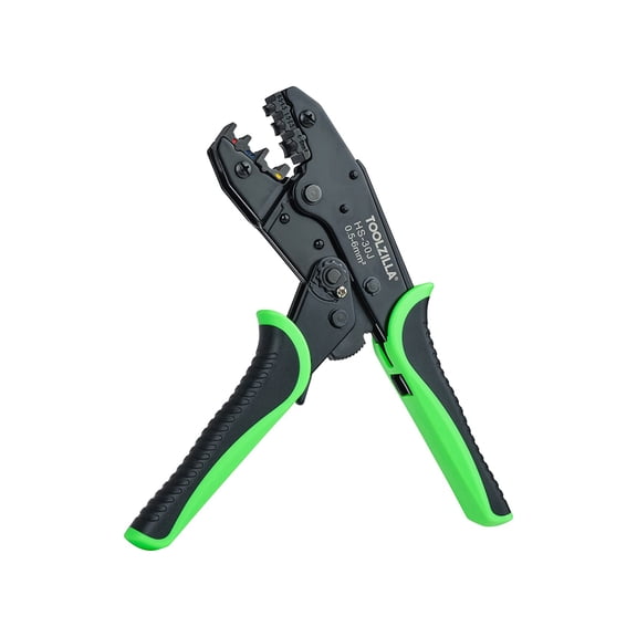 Toolzilla Cable Crimping Electrical Tool- Heavy Duty Ratcheting Wire Crimper - Adjustable Pressure With Three Unique Crimping Cavities-Ergonomic Handle