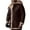 Coffee, variant on Men's Shearling Faux Suede Leather Coat Winter Thick Warm Sherpa Lined Fuzzy Fleece Hooded Jacket Loose Oversized Big and Tall Outwears