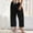 Black-10, variant on LIBRCLO Linen Pants for Women Summer Loose Baggy Pocket Pants Fashion Playsuit Cropped Trousers