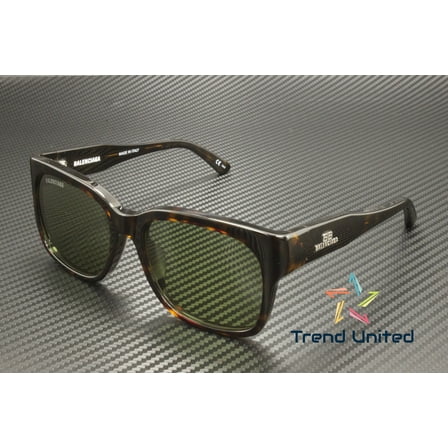BALENCIAGA BB0212S 002 Rectangular Acetate Havana Green 56 mm Unisex Sunglasses