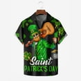 thumbnail image 2 of Tuosodrolic Mens St.Patrick's Day Shirt Irish Clover Print Casual Short Sleeve Hawaiian Button Up Shirts Graphic Tees Top, 2 of 4