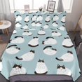 thumbnail image 1 of HAHDAXIA Cat Bedding Solid Comforter Set for All Seasons,3 Pieces(1 Comforter+2 Pillowcases),Soft Microfiber Bedding Set Twin(86"x70"), 1 of 7