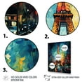 thumbnail image 3 of Designart "Night Views of Eiffel Tower in Paris" Cityscapes Framed Wall Art - Industrial Blue Paris Living Room Framed Canvas Art, 3 of 6
