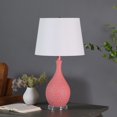 thumbnail image 4 of Noble House Telli 28" Pebble Table Lamp, Mid-Century Resin Body, White Semi-Drum Shade, E26 Light Bulb, Pink, 4 of 5