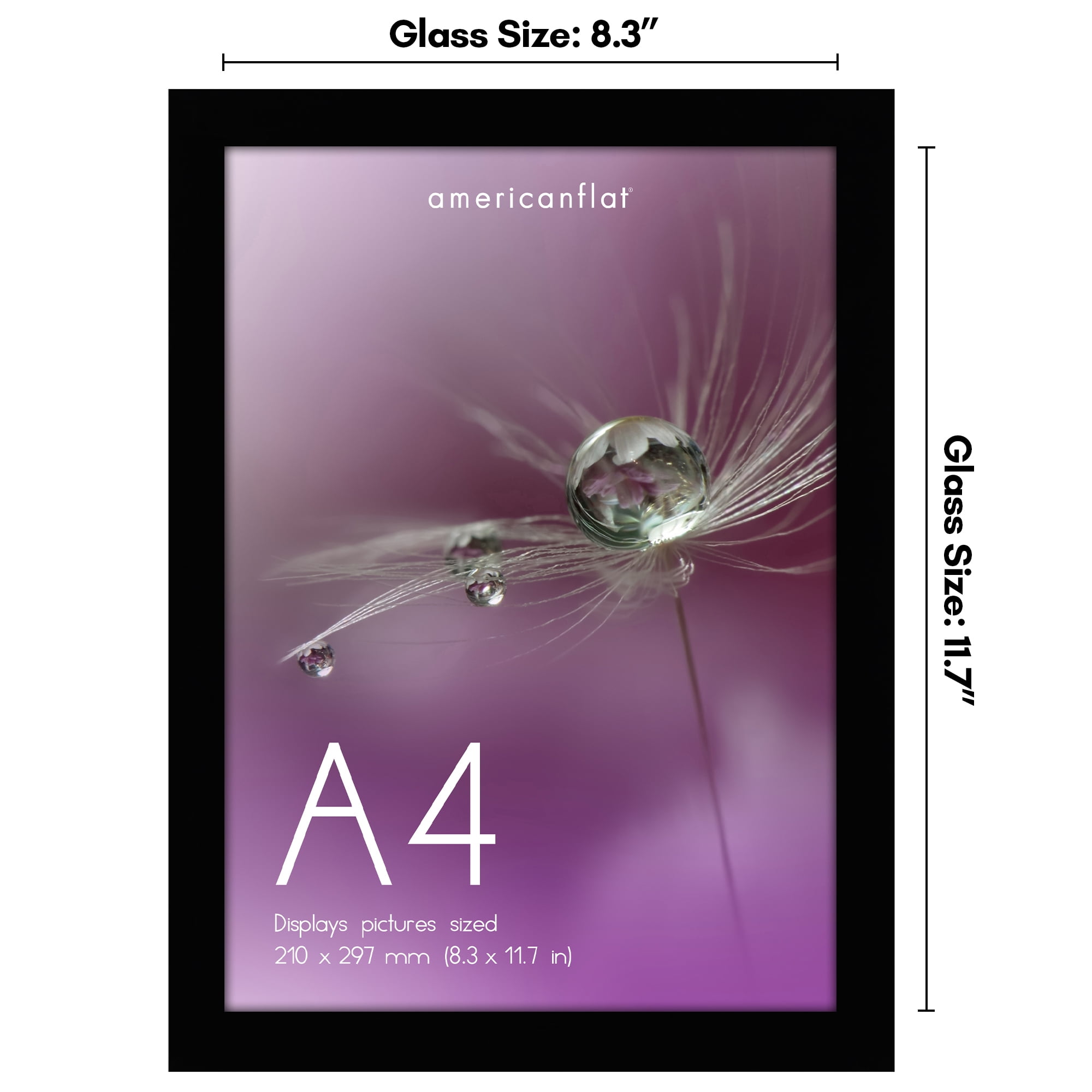 Americanflat A4 Picture Frame - Sleek Design Photos & Artwork