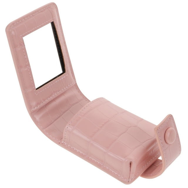 Lipstick Case Lipstick Pouch with Mirror Lipstick Container Compact Makeup Mirror Portable Lipstick Bag