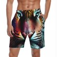 thumbnail image 1 of Tiger Stripes Gym Shorts Summer Two T Print Stylish Beach Shorts Man Running Surf Quick Dry Pattern Swimming Trunks, 1 of 5
