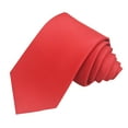 thumbnail image 2 of Men's Fashion Business 8cm Formal Wear Solid Color Polyester Silk Hand Tie Family Gifts Red, 2 of 5