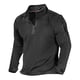 thumbnail image 1 of pstuiky camisetas de manga larga para hombre, Suéter de manga larga con cuello alto y bolsillos con cremallera de color liso para hombre salir tops xxl, 1 of 5