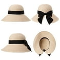 thumbnail image 3 of Comhats Womens Floppy Summer Sun Beach Straw Hats Accessories Wide Brim UPF 50 Crushable 58-60cm Beige, 3 of 8