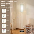 thumbnail image 2 of 67" Floor Lamp, Standing Lamp with White Linen Shade, Black Pole with Foot Switch, Minimalist Corner Lamp for Living Room, Bedroom, Office (No Bulb / No Remote), 2 of 9