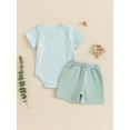 thumbnail image 4 of Bagilaanoe 2pcs Newborn Baby Boy Shorts Set Short Sleeve Romper Tops + Shorts 3M 6M 9M 12M 18M Infant Casual Summer Clothes, 4 of 7