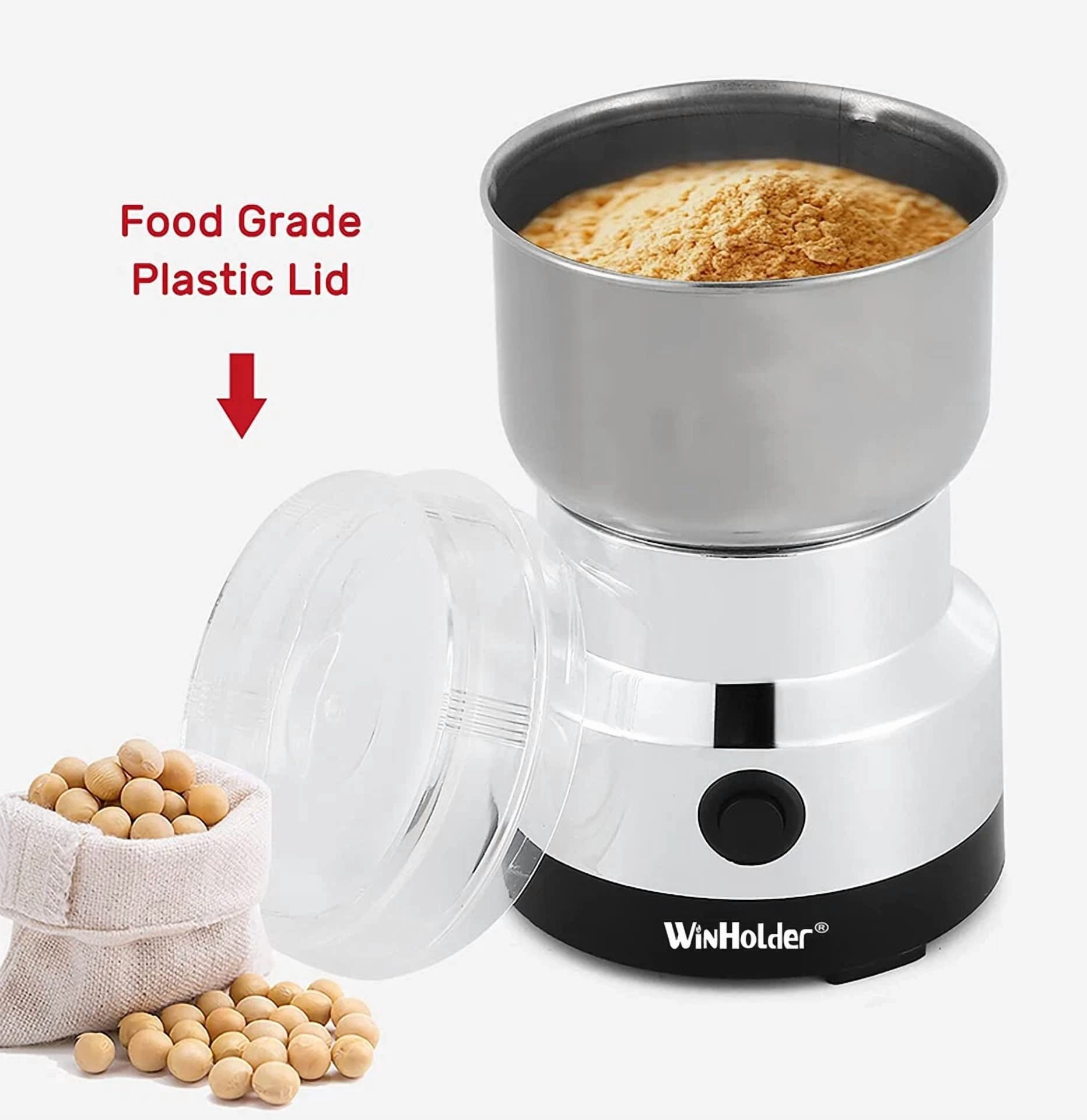 KNACK - Electric Coffee Bean Grinder Nut Seed Herb Grind Crusher Mill Blender Silver Usa