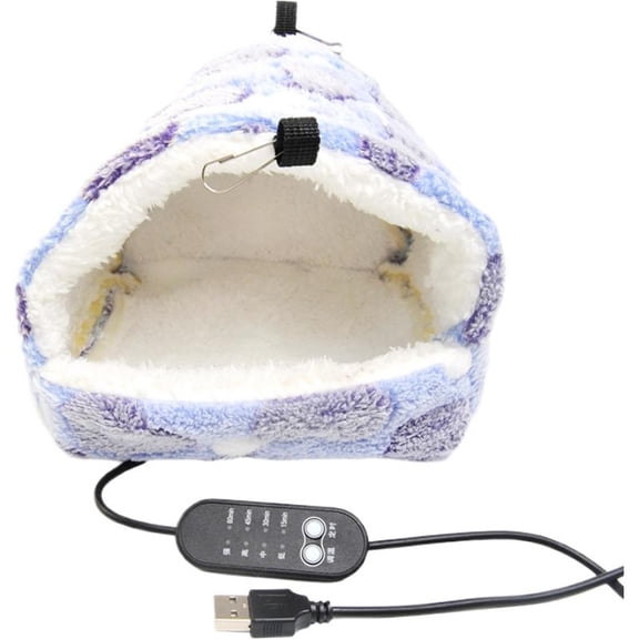 Winter Warm Bird Nest House,USB Heated Bird House for Cage,Adjustable Temperature 41C Constant Warm Cozy Nest,Winter Heater for Parrots,Small Birds,Hamsters & Reptiles,Cotton Flannel Lined