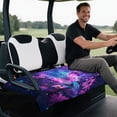 thumbnail image 4 of Uorisanigo Purple Butterfly Golf Cart Seat Cover, Golf Cart Seat Towel Blanket Fits for EZGO, Club Car, Yamaha and More 2-Seat Carts, with 4 Storage Pockets, Easy to Install & Clean, 4 of 7