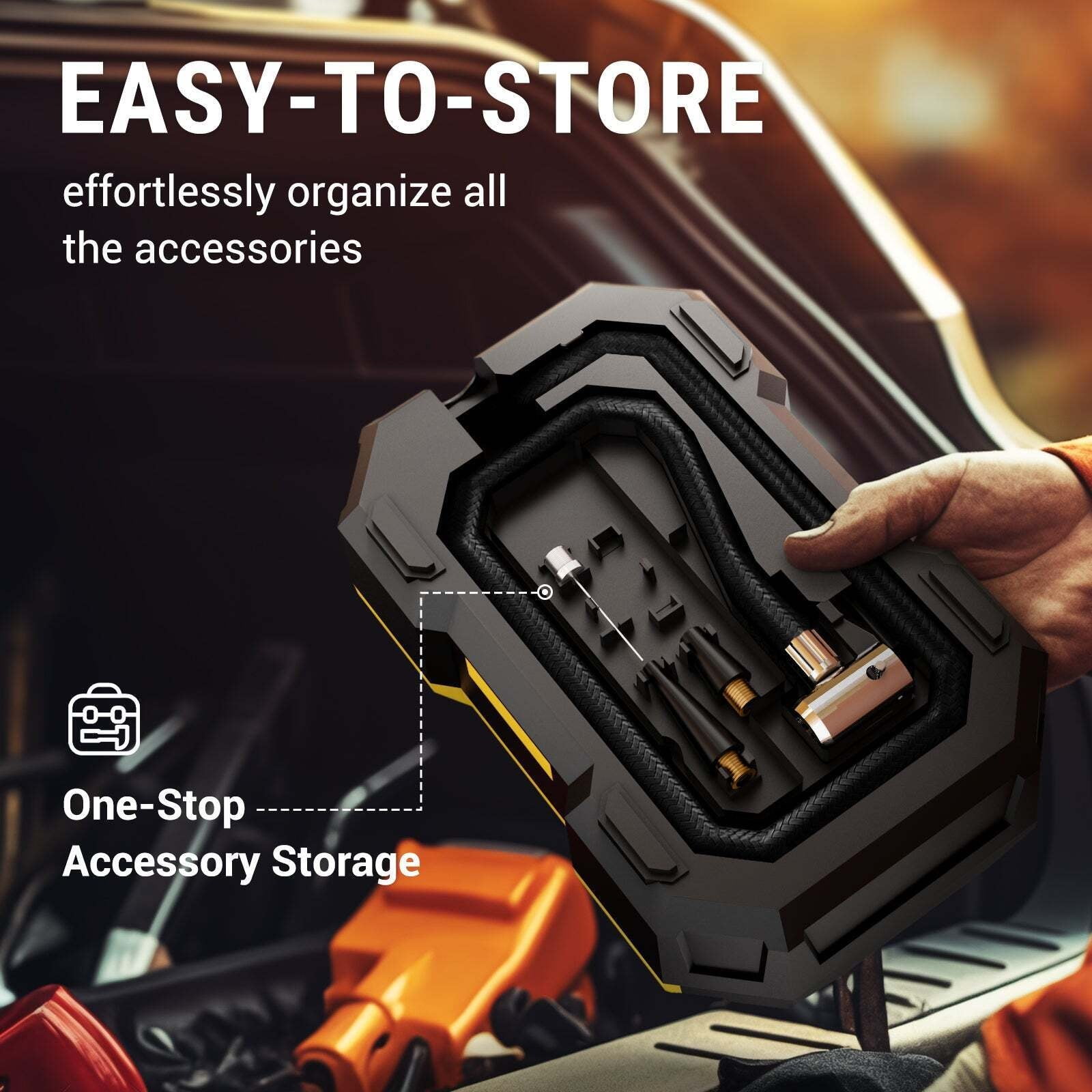 Car Tire Inflator Portable Air Compressor Cordless Rechargeable Powerful Pump