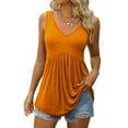 thumbnail image 6 of sovlvnd Women's Plus Sizes Tank Tops Summer Sexy Solid color Sleevesless V Neck Top Tank Blouse Summer Casual Loose Comfy Tee Blouse Tank Tops, 6 of 9