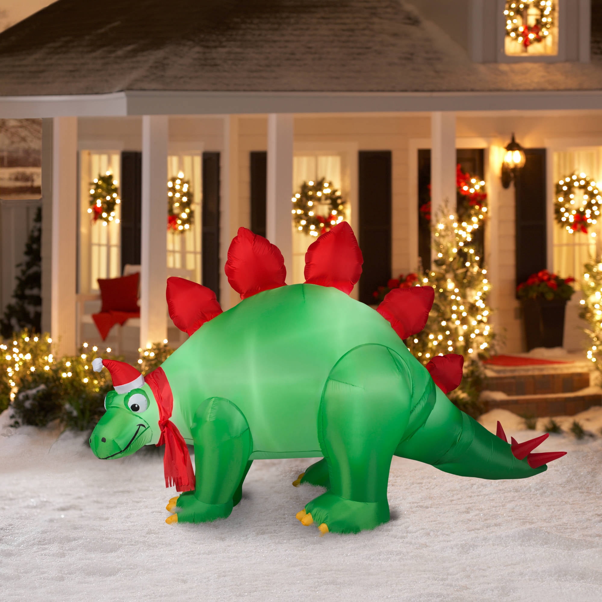 9 animated airblown inflatable stegosaurus christmas inflatable walmartcom - Dinosaur Christmas Decorations 9 animated airblown inflatable stegosaurus christmas inflatable walmartcom - Dinosaur Christmas Decorations