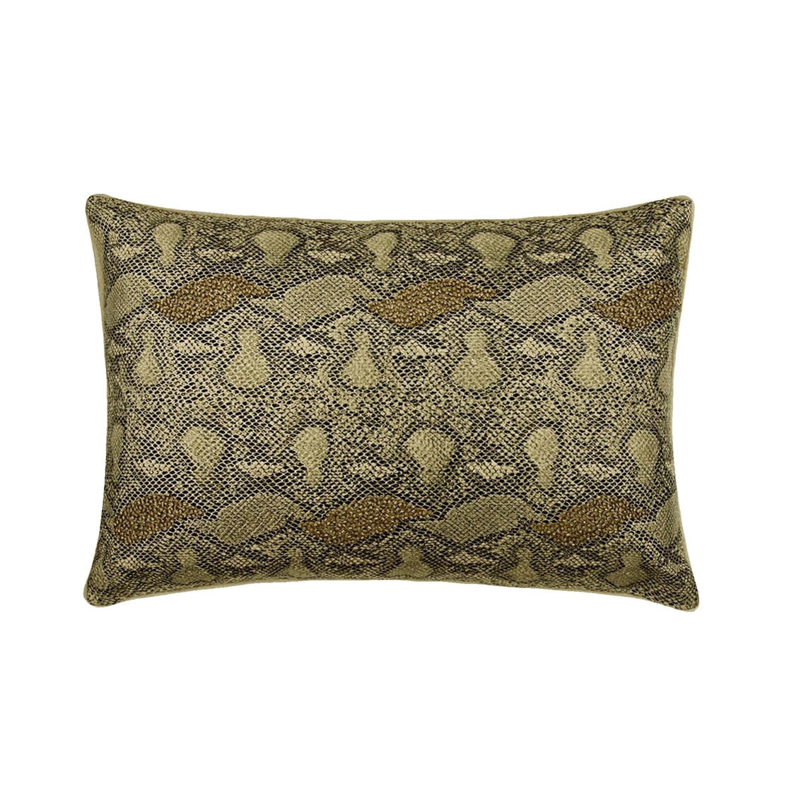 Decorative Gold 12"x24" (30x60 cm) Oblong Chair Pillow Case, Faux Leather Beaded Pattern Bed Pillow Cover, Animal Pattern Modern Style - Animal Bling