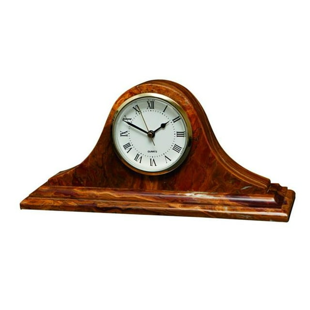 Marble Crafter CL20-SB Saturn Clock, Saffron Brown Onyx Mantle