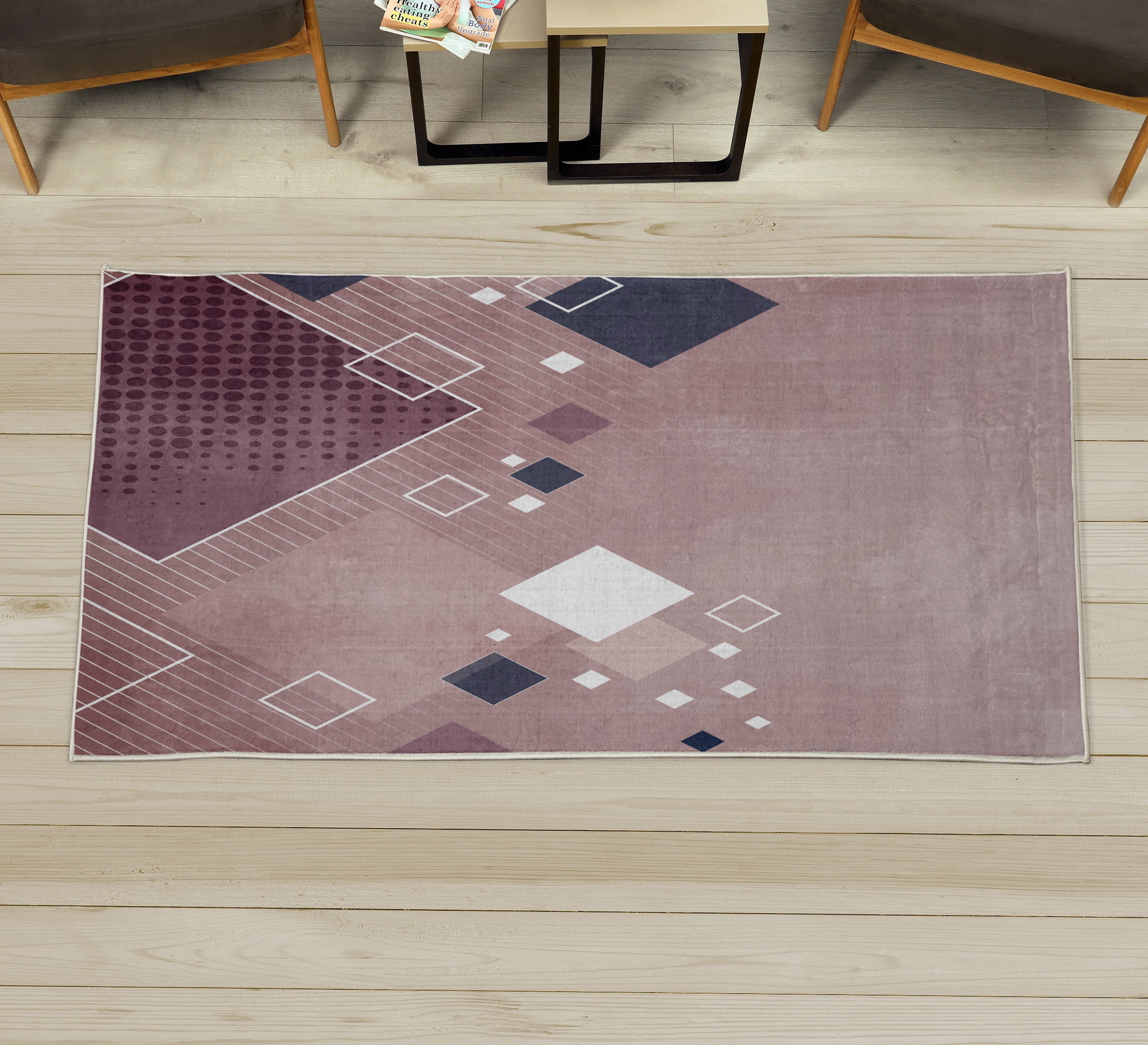 Abstract Decorative Rug, Geometric Composition Different Colored ...