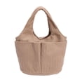 thumbnail image 2 of Striped Corduroy Diaper Bag Tote Large Capacity Shoulder Handbag for Moms Strolling and Daily Commute, 2 of 6