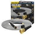 thumbnail image 1 of Bionic Steel PRO Tuyau de Jardin - Tuyau de Jardin en Acier Inoxydable 304 de 75 Pieds - Tuyau de Jardin Robuste Léger, Sans Pli, Plus Résistant Que Jamais avec Raccords en Laiton et Vanne Marche/arrêt - Modèle 2021, 1 of 5