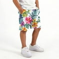 thumbnail image 4 of hengsof Boys' Summer Printed Beach Swim Trunks Stylish Double Layered Comfortable Drawstring Elastic Waistband Beach Sports Casual Shorts with Pockets, 4 of 5