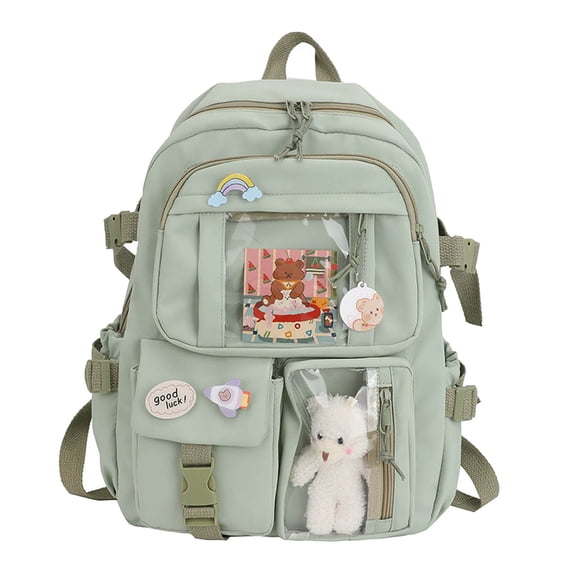 Fgnfyis Kids Backpack Cute Korean Casual Fresh School Supplies Accessories Toddlers Backpack for Girls Green