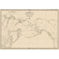 thumbnail image 3 of Unknown 14x11 Black Modern Framed Museum Art Print Titled - Pacific Ocean Asia N America Northern Hemisphere, 3 of 5