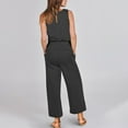 thumbnail image 5 of Jumpsuit Women's Casual Versatile Sleeveless Solid Color Commuting Nine Piece Jumpsuit Jumpsuits for Women Kagetolytai Black 2XL, 5 of 5