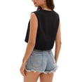 thumbnail image 3 of ATHLECHIC Women 's Casual Crew Neck Sleeveless Basic Tank Top S Black, 3 of 5