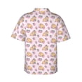 thumbnail image 4 of Pink Strawberries And Guinea Pig Men'S 3d Print Casual Button Down Shirts, Novelty Hawaiian Short Sleeves L, 4 of 8